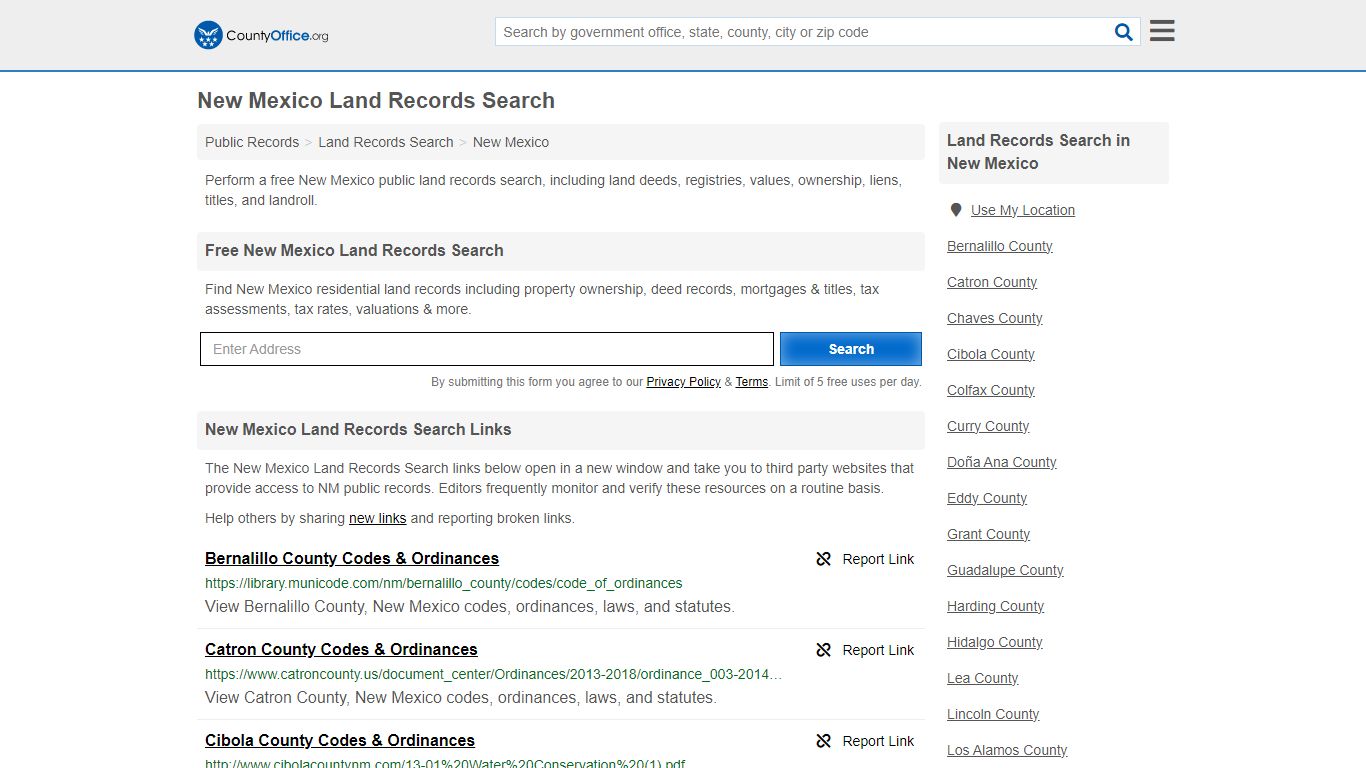 New Mexico Land Records Search - County Office